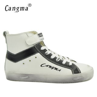 Customize CANGMA Brand Retro Genuine Leather Men Sneakers CMH001