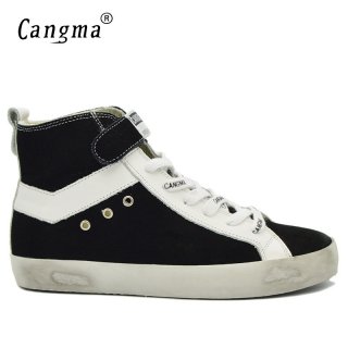 Customize CANGMA Brand Retro Genuine Leather Men Sneakers CMH010
