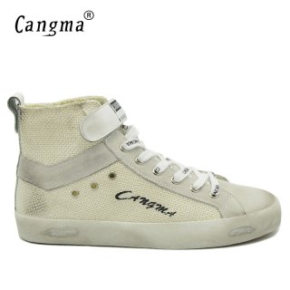 Customize CANGMA Brand Retro Genuine Leather Men Sneakers CMH011