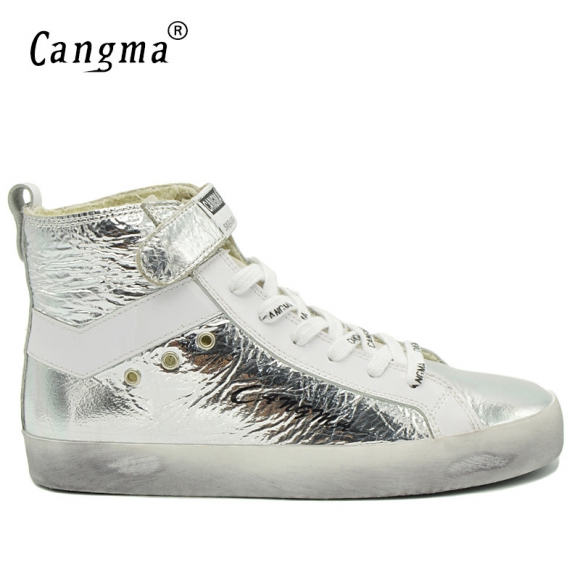 Customize CANGMA Brand Retro Genuine Leather Men Sneakers CMH012