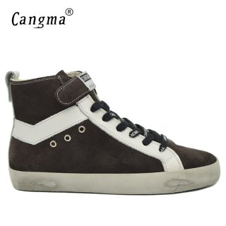 Customize CANGMA Brand Retro Genuine Leather Men Sneakers CMH002