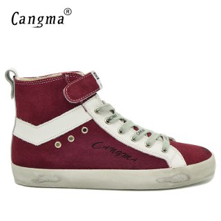 Customize CANGMA Brand Retro Genuine Leather Men Sneakers CMH004