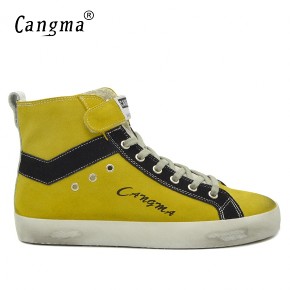 Customize CANGMA Brand Retro Genuine Leather Men Sneakers CMH007