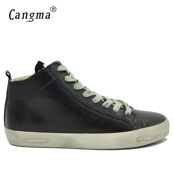 Customize CANGMA Brand Retro Genuine Leather Men Sneakers CMM001