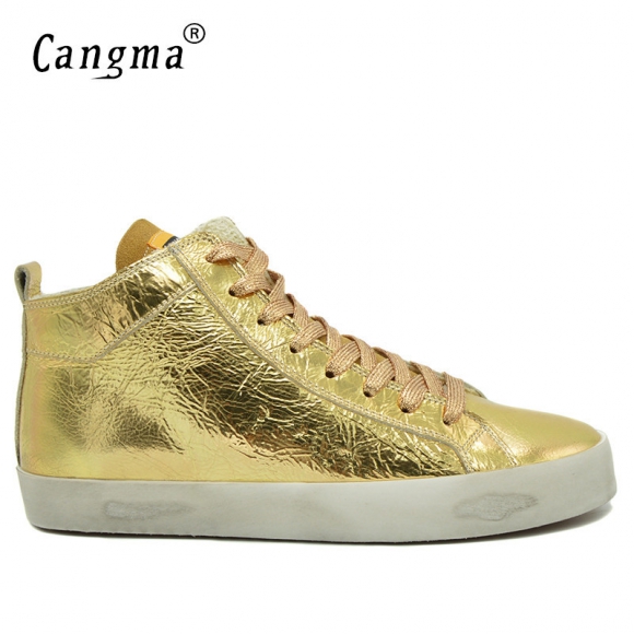 Customize CANGMA Brand Retro Genuine Leather Men Sneakers CMM011