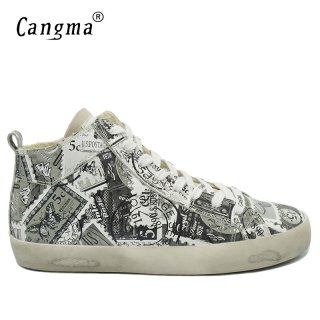Customize CANGMA Brand Retro Genuine Leather Men Sneakers CMM012
