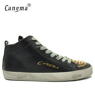 Customize CANGMA Brand Retro Genuine Leather Men Sneakers CMM014