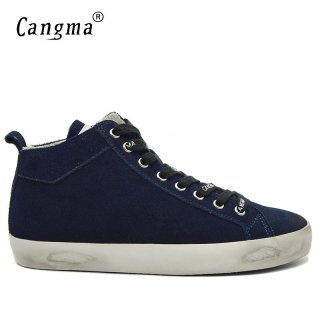 Customize CANGMA Brand Retro Genuine Leather Men Sneakers CMM017
