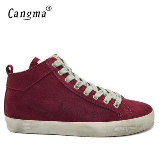 Customize CANGMA Brand Retro Genuine Leather Men Sneakers CMM020