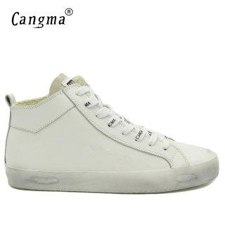 Customize CANGMA Brand Retro Genuine Leather Men Sneakers CMM004