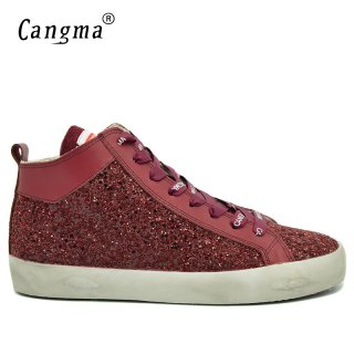 Customize CANGMA Brand Retro Genuine Leather Men Sneakers CMM006